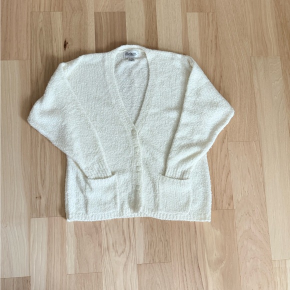 Vintage Partners By Mervyns Knit Cream Button Front Cardigan Sweater Size L - Picture 8 of 11